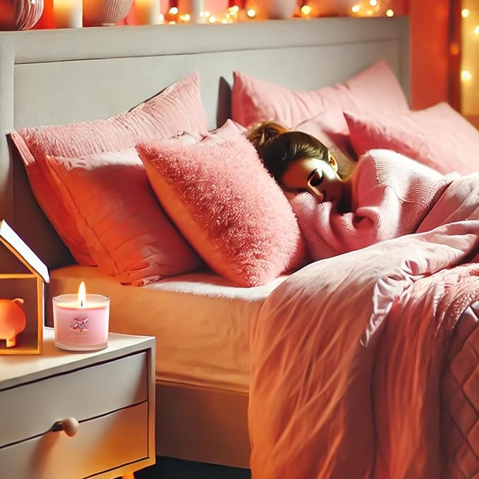 CHILLFLAME Scented Candles Gifts for Women, Candle Gift Set for Her, 6 Pink Ocean Candles, Birthday Gifts for Women/Men (Pink, 14 oz)