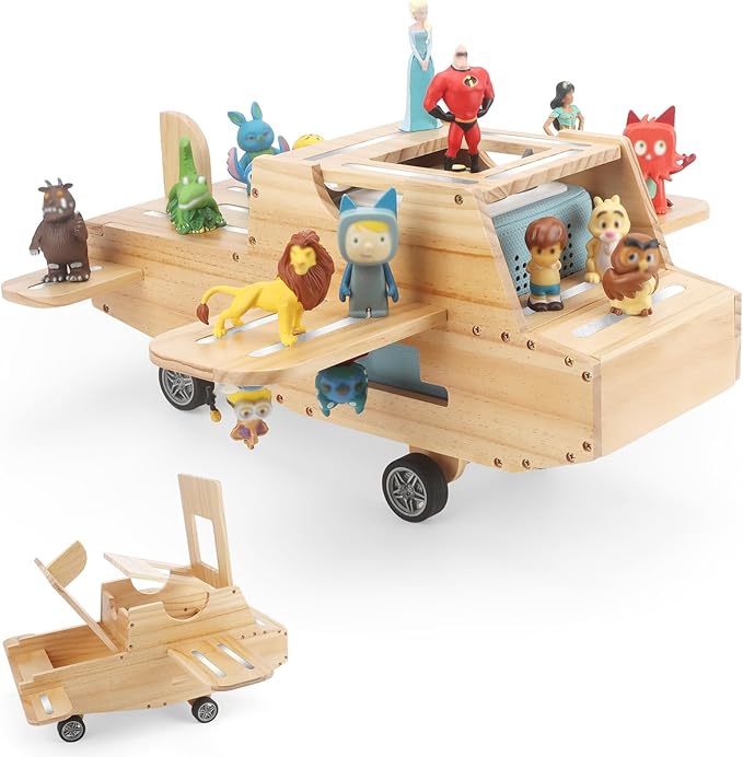 Airplane for Tonies Box Organizer Magnetic Shelf Storage, Compatible with Toniebox 1/2 Player Tonies Figures Characters for Children, Display Collection 20~30 Characters