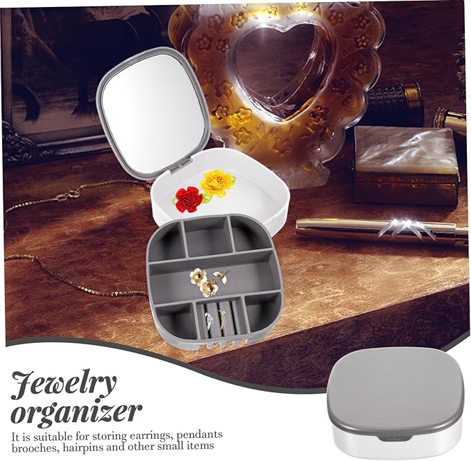 LIFKOME 2pcs Box Jewelry Box Mirror Travel Case for Jewelry Organizer Pu Watch Storage Earrings Holder Makeup Organizer Case
