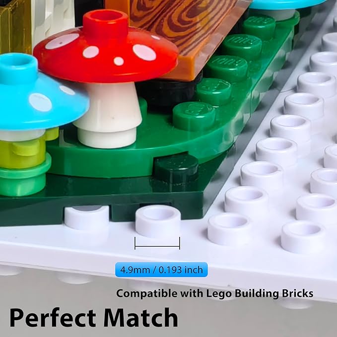 LRANFOW 12 Wall Display Shelf for Lego Building Bricks, 4x5 inch Dual-Sided Display Shelf with 16x13 4.9mm Studs for Lego Shelf Display, Builders, Room Decor