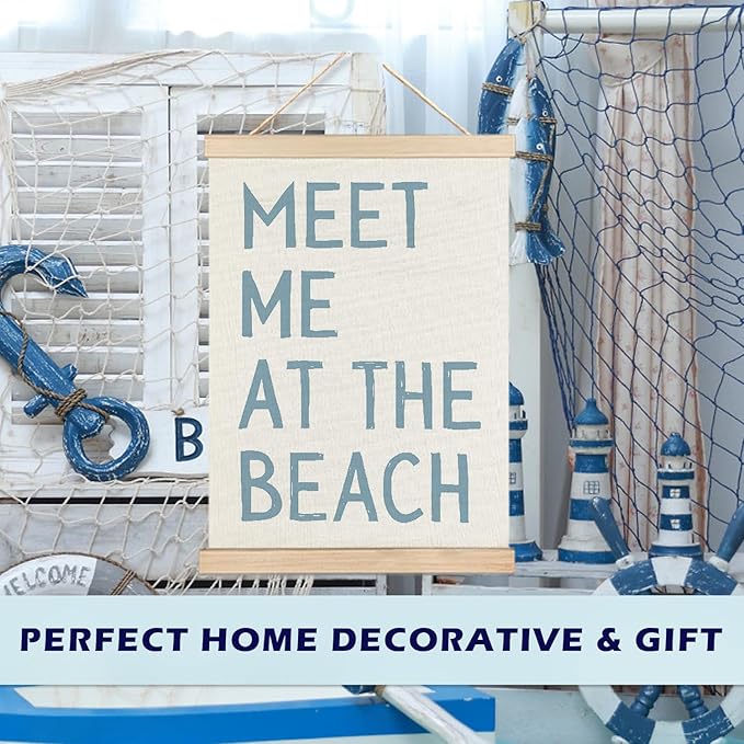 RYYCDOI Coastal Cowgirl Beach Room Decor Set of 2, Aesthetic Seashell Wall Decor, Blue Beach Decor for Teen Girls Room, 16x24 Inches