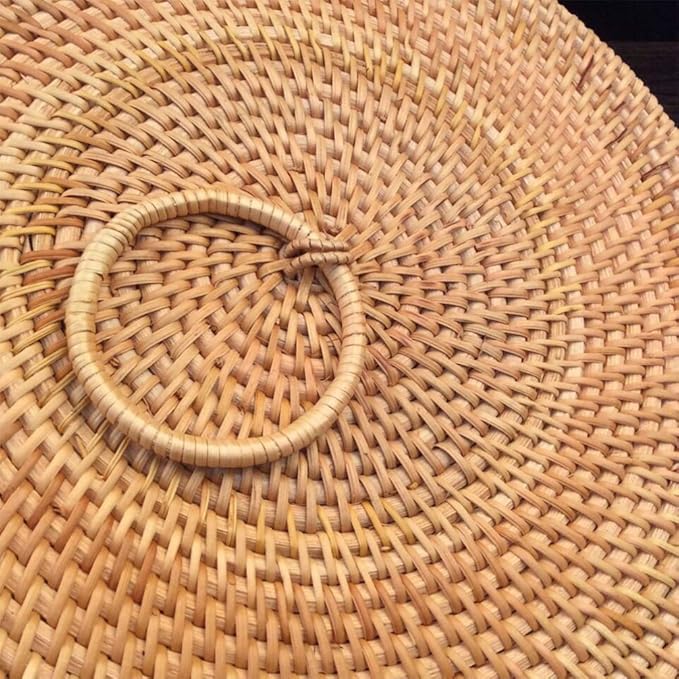 Woven Wicker Round Baskets with Lid Divided Rattan Sundries Box 29cm for Dried Fruit Nuts Bowl Keys Jewelry Makeup Counter Organizer