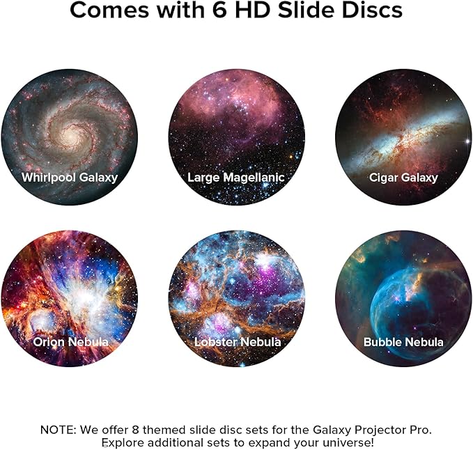 YUNRAY Galaxy Projector Disc – Ultra HD Projector Slide, Compatible with YUNRAY Galaxy Projector Pro and Model SKE-TKQ01 & BL-DQY02 (Pro Version) Projectors – 6 Disc Set