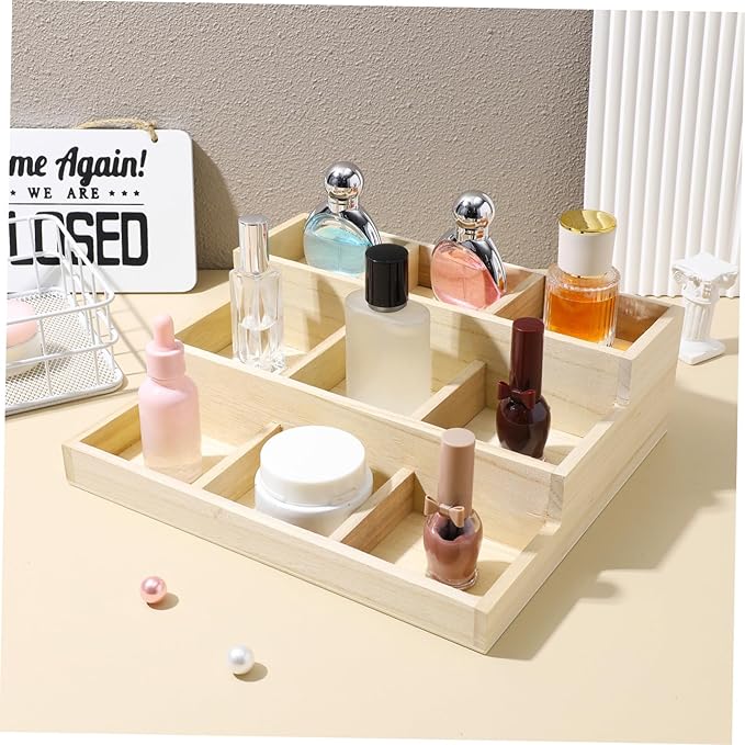 KESYOO Wooden Multi-layer Jewelry Box Earring Necklace Organizer Makeup Counter Storage