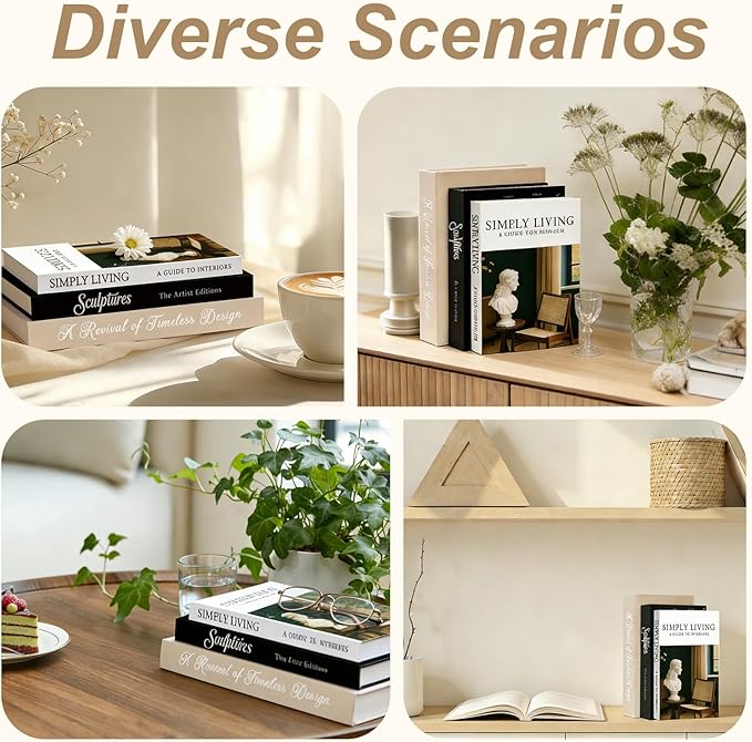 Aesthetic Decorative Books Set of 3 Decorative Coffee Table Books Bookshelf Decor Fake Book Storage Box for Home Décor Accents Photo Storage Keepsake Box