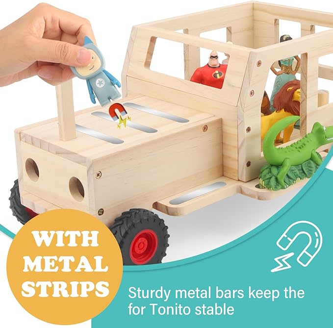 for Tonies Box Organizer Shelf Storage, for Tonie Shelf Magnetic, Compatible with Tonie Box 1/2 Player Tonies Figures Characters for Children, Display Collection 20~30 Characters - Tractor