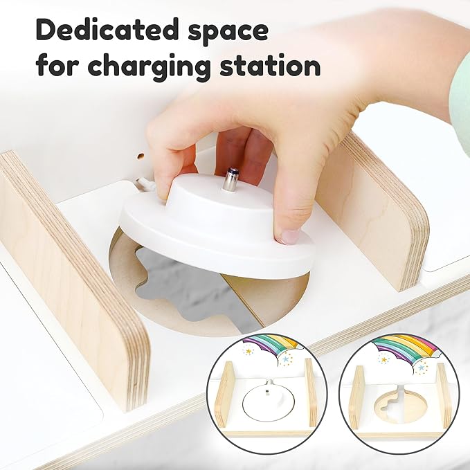 stadtecken Wooden Shelf for Music Box I Suitable for The Toniebox and ca. 50 Tonies I Perfect Storage in The Children's Room I for Setting up or Hanging (Large, Unicorn)