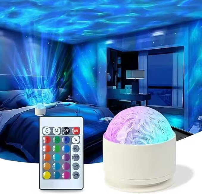Neioaas 2 in 1 Northern Lights Projector, 16 Color Aurora Night Light Projector,Remote Galaxy Light Projector,USB Recharge Ocean Wave Projector for Playroom Birthday Kids Teen Gift (Aurora & Wave)