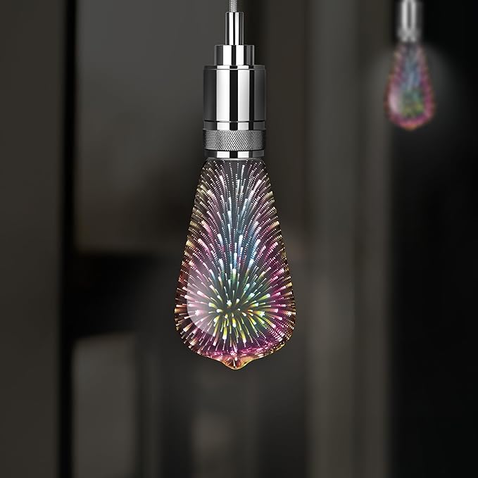 Feit Electric Infinity 3D Fireworks LED Light Bulb, ST19 LED Bulb, ST19/PRISM/LED,1 Count (Pack of 1), Multicolor