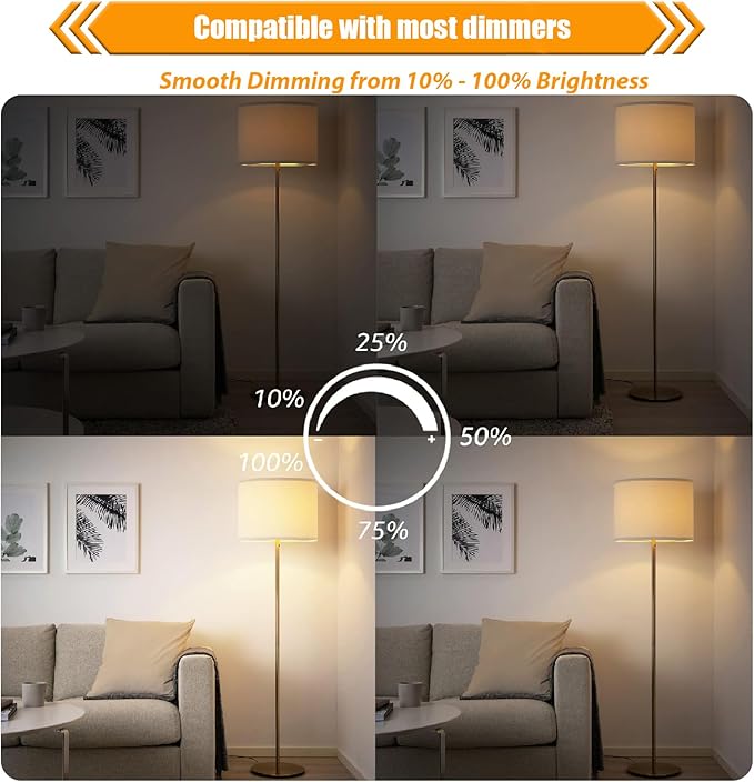 8 Pack Dimmable 40 Watts Equivalent LED Light Bulbs, 3000K Warm White ST19 4W LED Edison Bulbs for Ceiling Light, 90 CRI, 450LM, E26 Base, 120V