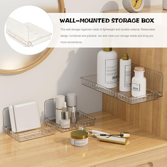 DOITOOL Wall Storage Organizer Floating Shelf for Makeup Kitchen and Bathroom Easy Installation No Tools Required Versatile Wall-Mounted Storage