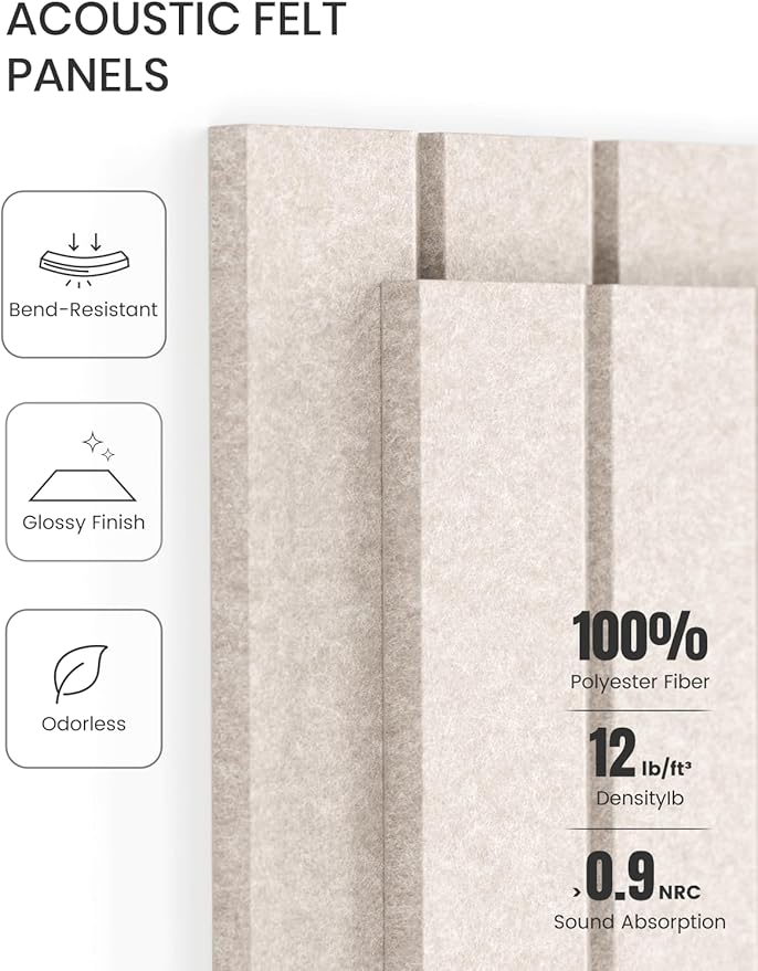Fluxynara Large Felt Bulletin Board 48" x 36" Cork Board Alternative-12 Pack with 70 Safe Removable Adhesive Tabs, Cork Boards for Walls Cork Board for Home Office Classroom Pin Board (Oatmeal)