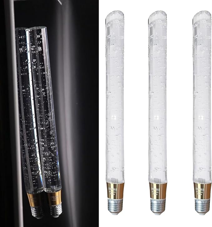 13.7" Crystal Decorative LED Light Bulbs 5 Watt(Equivalent 40w),Fancy Unique Pretty Light Bulb E26 Base, Three Color Lightbulbs for Staircase,Bars, Ambience (FP-16B-300, 4PCS)