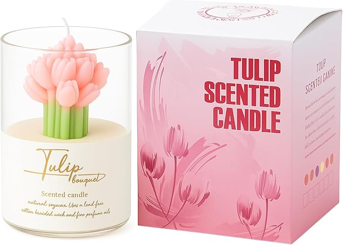 Orange Flower Shape Soy Wax Scented Candles 100% Natural Soy Wax | Relaxing Aromatherapy Candle | Housewarming Gift for Women & Men | Decoration Table Candles | Warm & Decorative Candles
