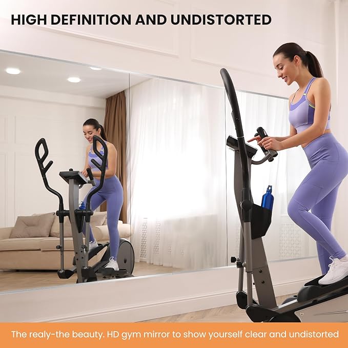 pertetey Home Gym Mirror, 95X40 Inch(1Pack) Large Frameless Tempered Glass Full Body Wall Mounted Mirror for Gym, Yoga, Exercise, Dance Studio