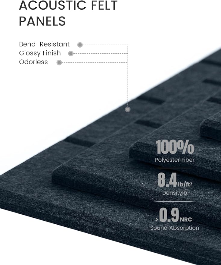 Bumusty Large Cork Board Alternative-48 x 36" Felt Bulletin Board Tiles, with 30 Pushpins, 70 Adhesive Tabs, Bold-Stripe 12-Pack, Cork Boards for Office Push Pin Board Felt Board-Navy Blue