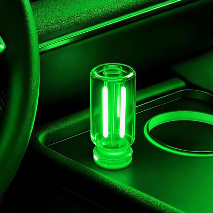 Car USB Light Bulbs, Retro Glass Bottle LED Night Lamp with Touch Dimmable Control, Portable Interior Ambient Lighting for Vehicle, Bedroom, Hallway, Camping, Gift for Christmas or Birthday,Green