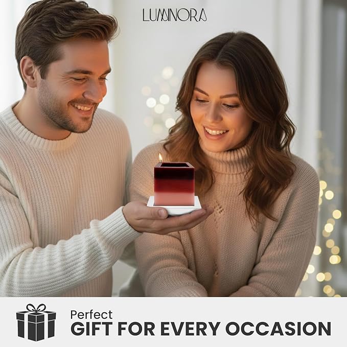 LUMINORA Spiral Scented Candle for Women & Men | Hand-Crafted Decorative Soy Wax Candle | Wooden Wick | Unique Twisted Spiral Burn Design | Aromatherapy Candle | Floral Escape |(Jasmine Gingr Lavnder)