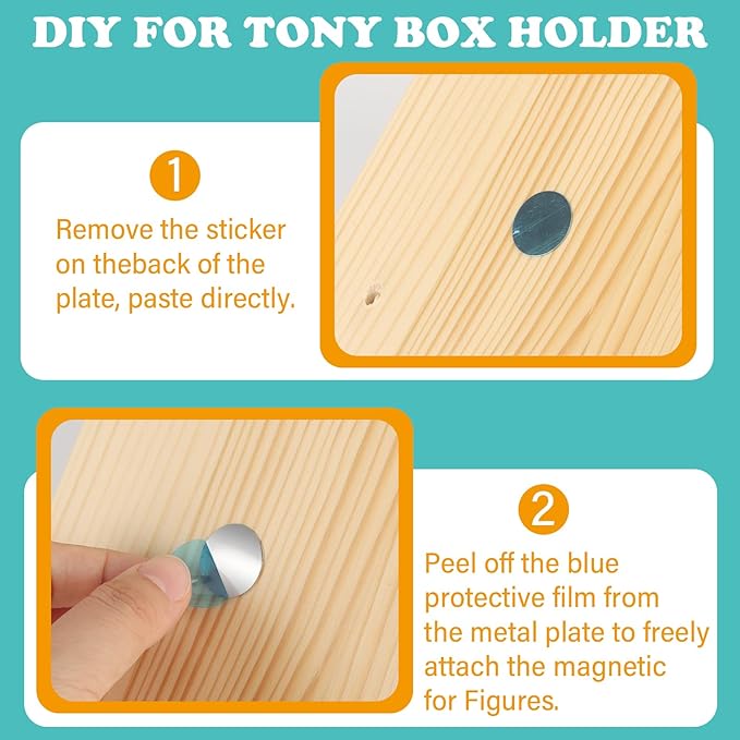 DIY House for Tonies Box Storage Organizer Shelf for 40 Tonie Figures (with 40Pcs Magnetic Adhesive Metal Plate), Compatible with TonieBox 1/2 Player Tonies Box Characters for Children Room