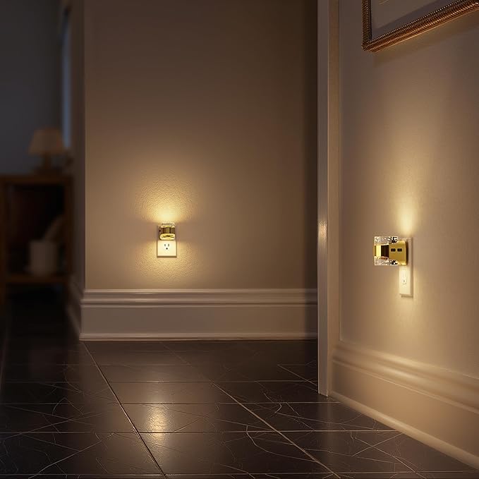 Briignite LED Night Light Plug into Wall[2 Pack], Dimmable Night Light with Bubble Design 3000K Warm & 5 Brightness Levels, Dusk to Dawn Sensor Nightlights for Nursery, Hallway, Bathroom, Kids Room