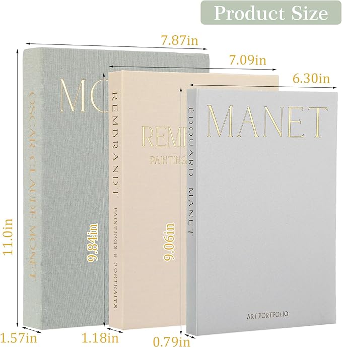 Set of 3 Decorative Books for Home Decor Aesthetic, Faux Linen Books for Decoration, Decorative Books With Storage, Magnetic Closure Linen Fake Book Boxes for Coffee Table, Shelf, Mantel