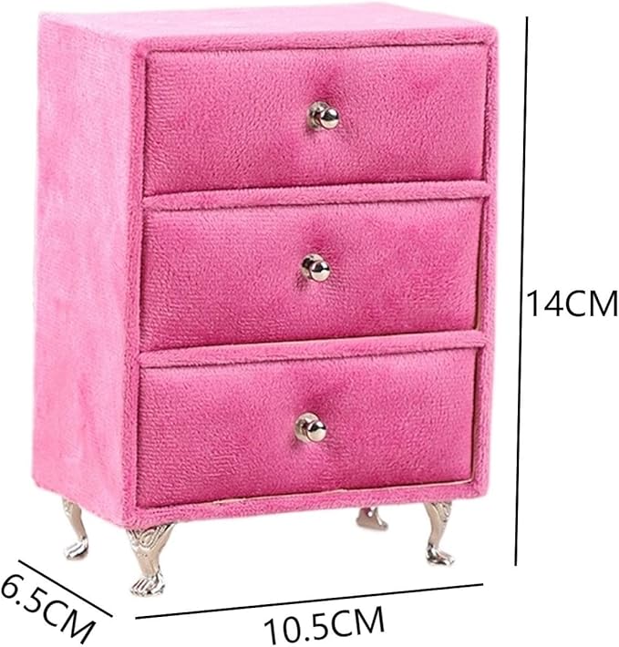 Makeup Organizer Miniature Furniture Shaped Gray Jewelry Organizer Earrings Necklace Ring Organizer Jewelry Makeup Mirror Ring Organizer Storage Box (Color : Pink, Size : J)