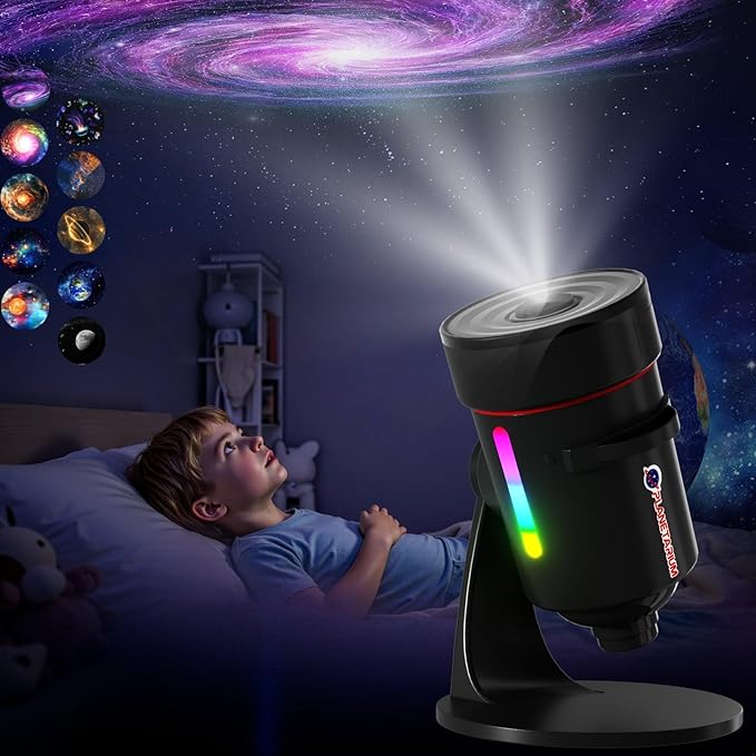 Galaxy Projector，Upgraded HD Star Projector Lens, 10 Realistic Nebula Scenarios Room Lights，Timer off Controls&8-Color Night Light，Super Wide Ceiling Coverage for Bedrooms Home Theaters Kids Rooms