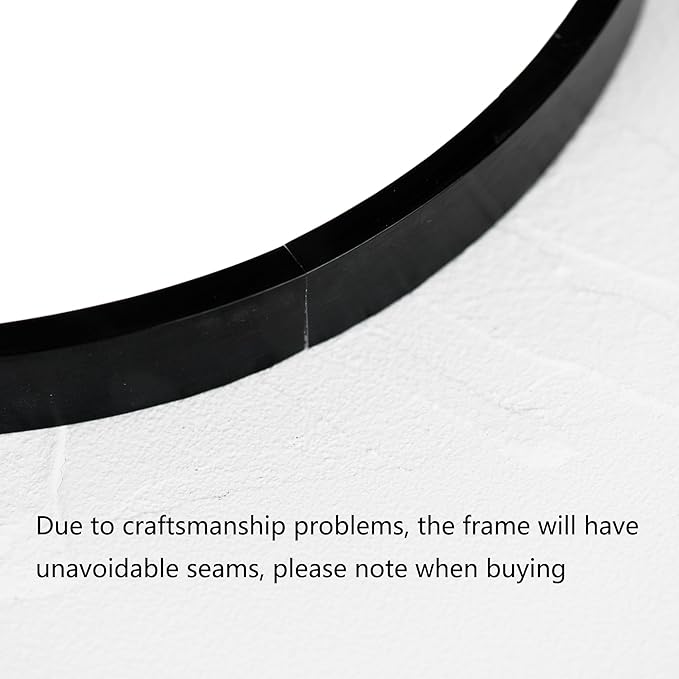 12-inch Aluminum Frame Modern Black Round wall Mirror, Suitable for Decorative Small Metal Frame Round Mirrors in bathrooms, Living Rooms, entrances, and corridors(Black, 12x12)