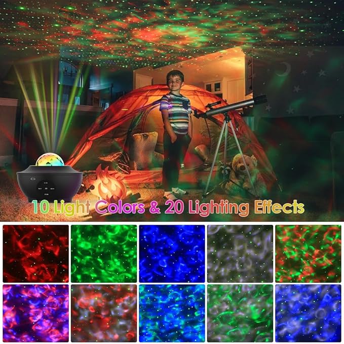 Star Projector,Galaxy Projector for Bedroom,Galaxy Night Light with Timer and Remote,Bluetooth Speaker,White Noise,Star Night Light for Kids Adults,Party,Living Room Decor,Gifts for Kids,Adults