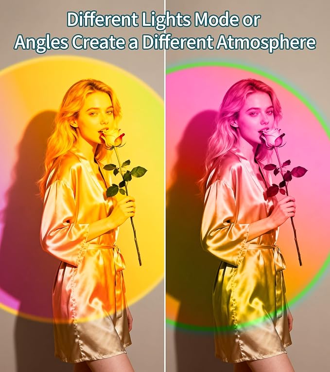 AIHYING Sunset Lamp Projector,Multicolor Changing Night Light 360 Degree Rotation Rainbow Led Sun Lamp for Photography Backgrounds,Party,TikTop Live,Christmas Gifts,Home Decor,Mood Lighting
