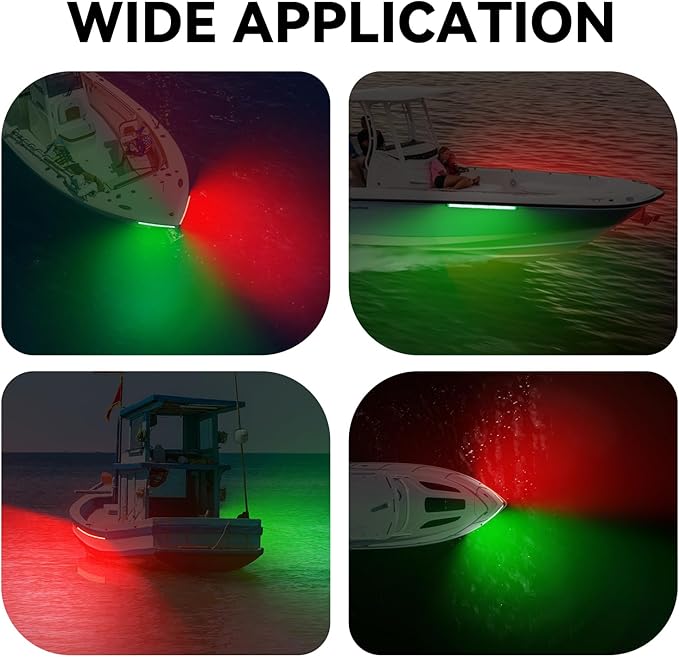 Boats Navigation Lights, Navigation Lights For Boats Led, Waterproof Boat Red and Green Bow Lighting, Marine Fishing Lighting, Marine Nav Lights for Pontoon Bass Jon Jet Ski Kayak