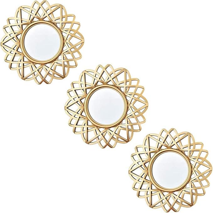 Nordic Wall Hanging Mirror Round Mirror for Living Room Bedroom Decoration, Aureate