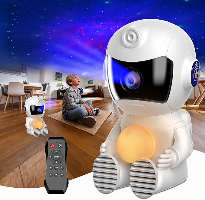 XIAOER Astronaut Galaxy Star Projector Night Light for Ceiling Bedroom Starlight Space Nebula Sky Star Moon Lamp Projector with Timer Remote Christma Birthday Halloween Gifts for Kids Boy Teen Toddler