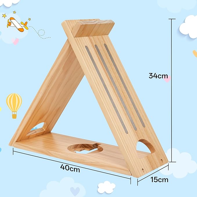 for Toniesbox Shelf,Triangle Tonie Shelf Magnetic Compatible with Toniesbox 1 and 2,Solid Oak Wooden Wall Mounted Tonie Storage Display Shelf for 40-80 Characters for Kids Play Room
