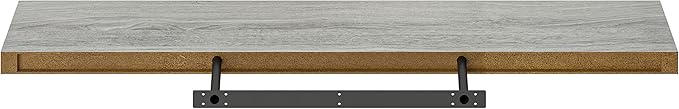 Ballucci Floating Shelf, 48" Wood Wall Shelf with Invisible Brackets for Bathroom, Living Room, Bedroom, Kitchen, Nursery, 8" Deep, Rustic Gray