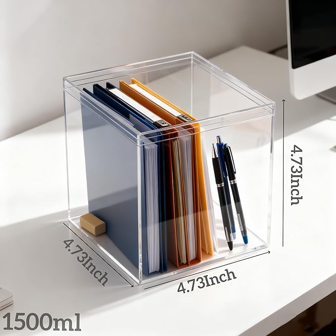 KissYou Acrylic Box Clear Box with Lids Candy Containers Transparent Display Square Cube Acrylic Storage Box Christmas Party Decorations