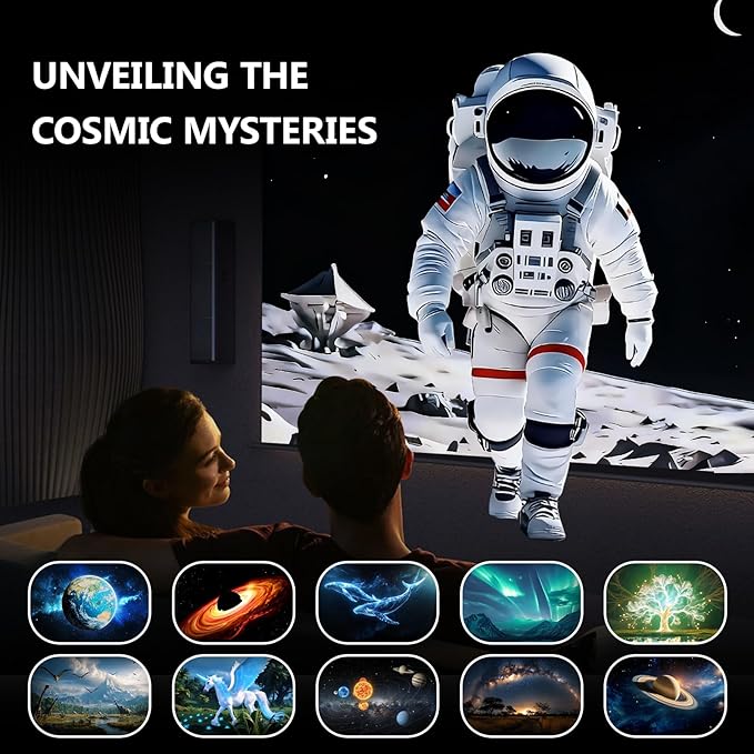 Planetarium 3D Galaxy Projector, Built-in 60 Scene Modes, with Bluetooth Speaker & Remote Control, Star Projector Light for Living Room Bedroom, forr Gifts for Kids, Adult（Telescope Black）