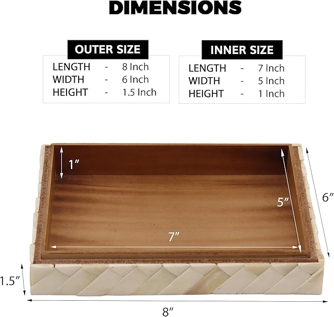 Handicrafts Home Decorative Box 8x6 – Photo Storage Box, Jewelry Organizer, Modern Decorative Storage Box with Lid, Bohemian Table Décor, Vintage Keepsake Box for Shelf or Coffee Table Décor