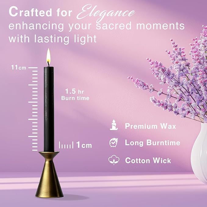 Howemon Spell Chime Candles 40 pcs Black Candles, 4" Tall Unscented Mini Taper Candle for Witchcraft, Wiccan Altar, Magic Tools, Rituals, Prayer, Meditation and Party Decoration