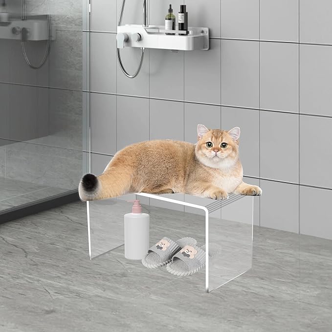 Large 1-PC 12'' Heavy Duty Acrylic Risers, Display Risers Shelf Showcase Fixtures for Jewelry, Display Stand for Amiibo Funko POP Figures, Cupcakes, Food Display, Cabinet (1, 12''x 7.75x 6'')