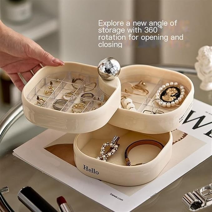 Jewelry Box Jewelry Organizer Multi-color Metal Handle Jewelry Organizer Multi-layer Rotatable Jewelry Cosmetic Makeup Organizer Jewelry Organizer Drawer Jewelry Boxes Organizer ( Color : C , Size : 1