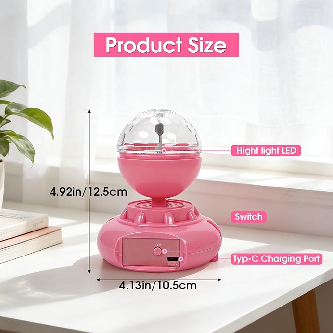 2 Pack Rechargeable Rotatable Star Light Projector, Galaxy Projector, 1200mAh Battery, Suitable Bedroom Decoration, Party, Birthday, Mood Night Light, Room Decor (Pink)