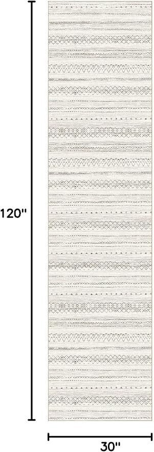 cotiled Hallway 2.6x10 Runner Rugs: Washable Boho Rugs with Non Slip Backing Large Soft Indoor Stain Resistant Carpet for Living Room Bedroom Farmhouse Dining Room Lightweight Home Decor Brown