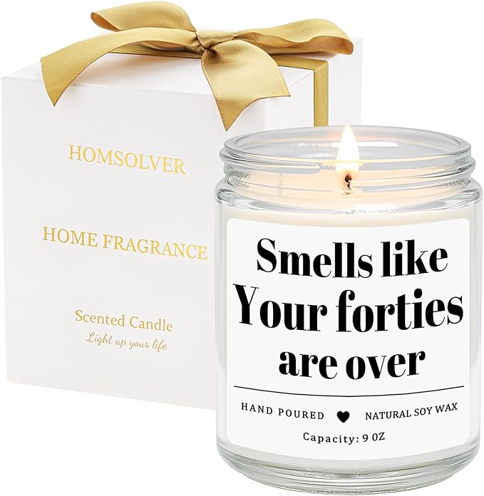 Homsolver 50th Birthday Gifts for Her Him, 9OZ Lavender Scent Birthday Candles with 50+ Hours Burn Time, Unique Handmade 50th Birthday Decorations for Women, Men, Friend, Sister, Wife, Husband