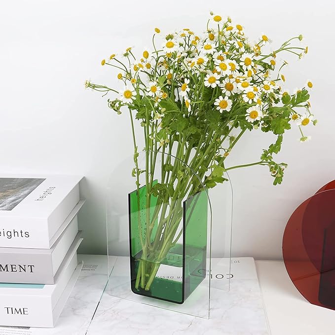 Acrylic Flower Vase Make-up Brush Organizer Elegant Modern Design Vase for Home Office