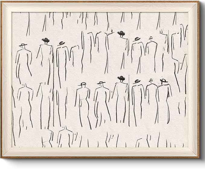 VIYYIEA Framed Wall Art for Living Room, Sketch Canvas Prints, Minimalist Home Decor, Abstract Painting Picture, Bathroom Wall Decor Gifts for Friends or Family - 20L x 16W
