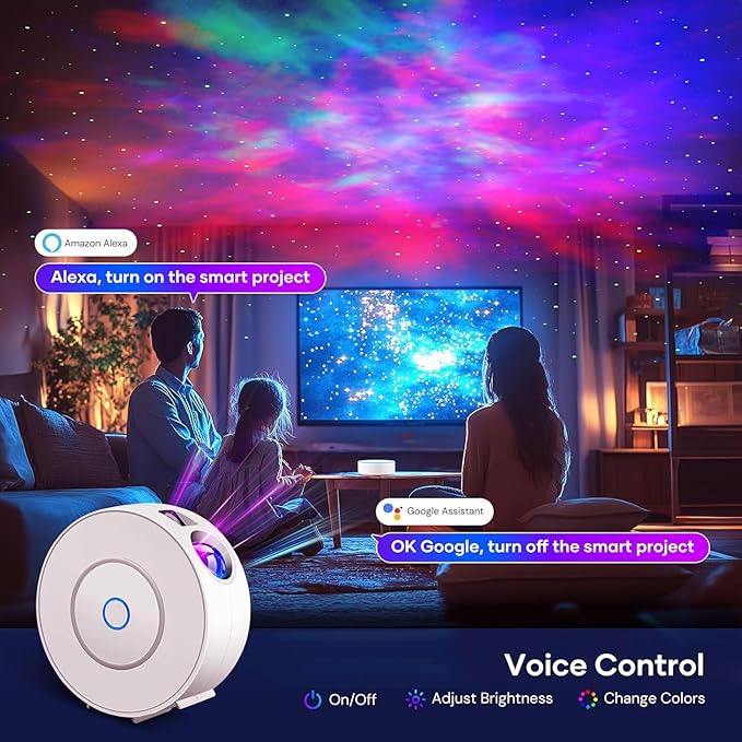 Galaxy Projector for Bedroom, Star Projector,Smart APP Memory Setting, Compatible with Alexa & Google Home, for Kids Adults Bedroom,Room Decor,Game Room,Party (Yellow Stars)