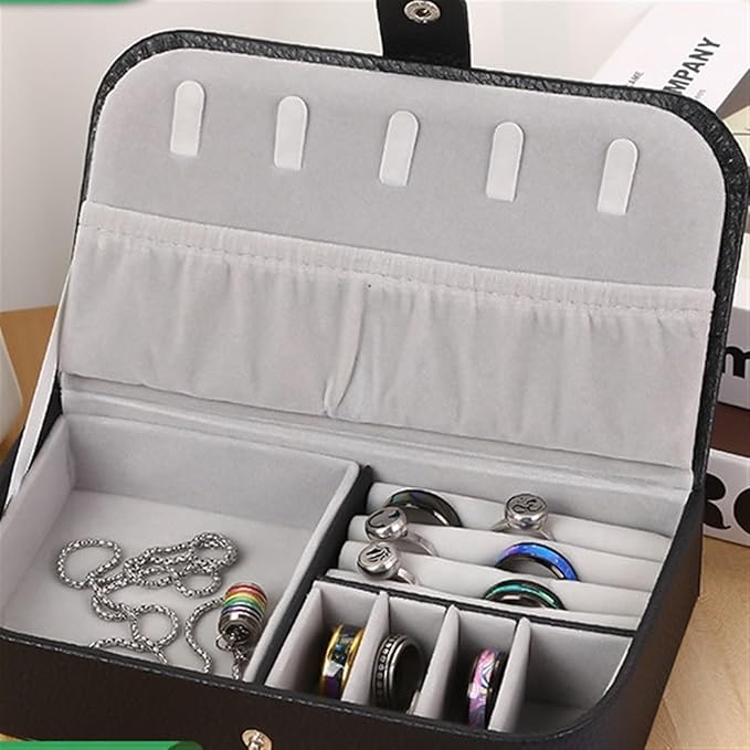 Makeup Organizer Retro Portable Jewelry Box Ear Studs Earrings Rings Bracelets Jewelry Storage Box Now Portable Storage Box Storage Box (Color : A, Size : 7.7 * 4.3 * 1.8in)