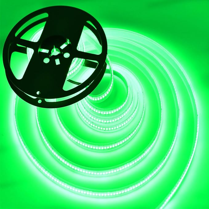 SUYOOULIN LED Strip Lights, SMD 2835 LED Strip, DC12V 1200LEDs 16.4Ft 26000LM High Density LED Light Strips Tube Waterproof IP67, 3 Times Brightness Than SMD3528 LED Strip, Green