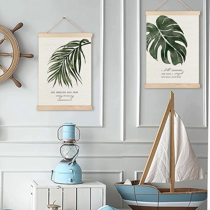 RYYCDOI Tropical Palm Tree Beach Poster, Palm Tree Wall Art, Coastal Tropical Wall Decor, Beachy Wall Decor for Home Bedroom Living Room, 12x16 Inches Set of 2